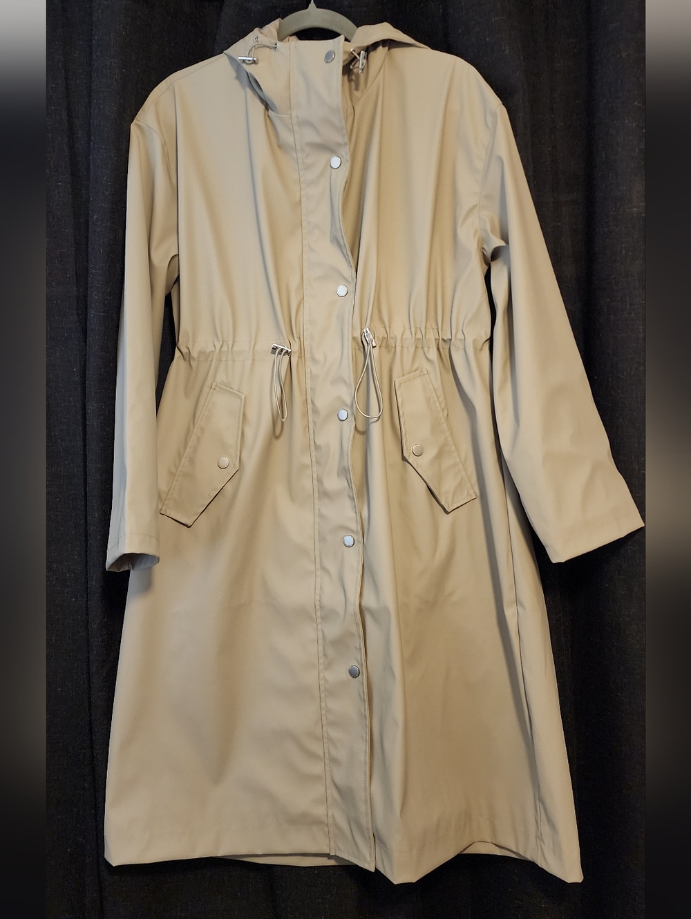 Rebecca Minkoff Stone Rain Trench Coat NWT – Size M Waterproof Hooded Jacket